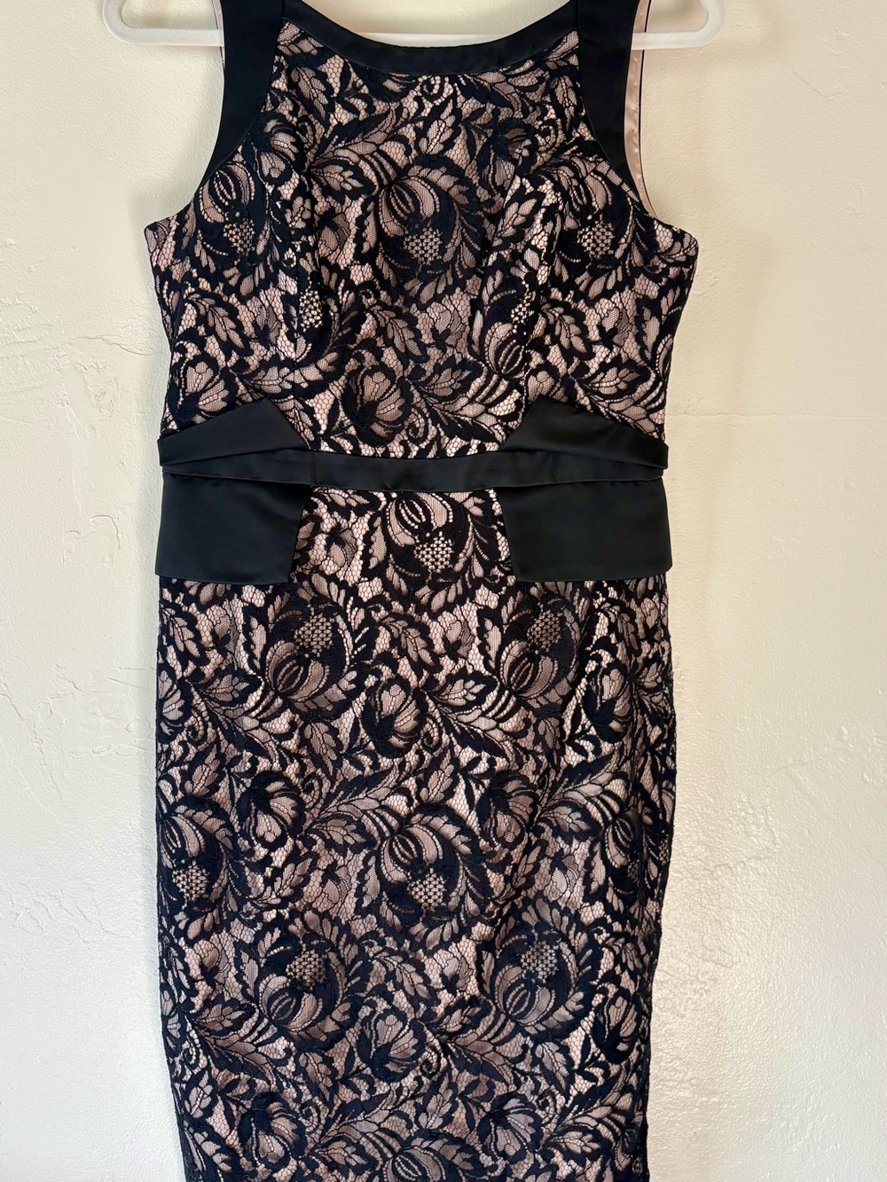 Theia Black Lace Mini Dress Wedding Formal Cocktail Evening Size 8 Old Money mob